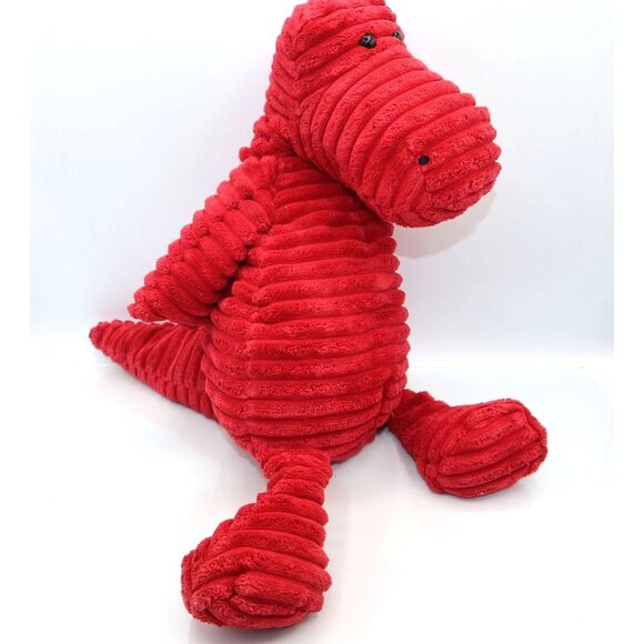 Jellycat Cordy Roy Red Dinosaur Plush Toy 15" Soft Ribbed Stuffed Animal For All - Picture 3 of 8